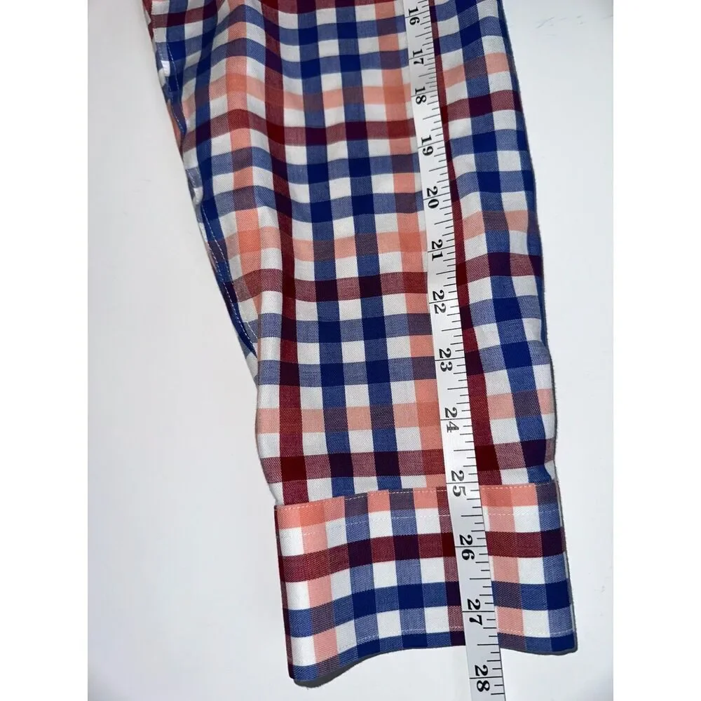 Banana Republic Men’s XL Button Down Shirt – Red Blue Plaid – 100% Cotton